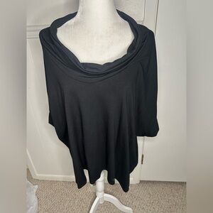 Eileen Fisher Black Cowl Neck Top, Size XL.